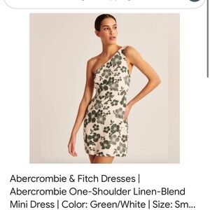 Abercrombie one shoulder linen floral mini dress